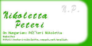 nikoletta peteri business card